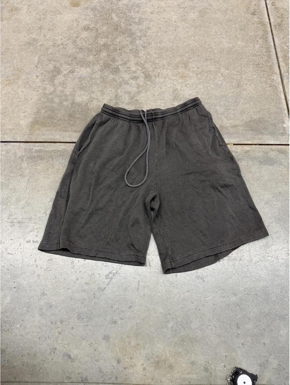 los angeles apparel faded black cotton sweat gym shorts size medium